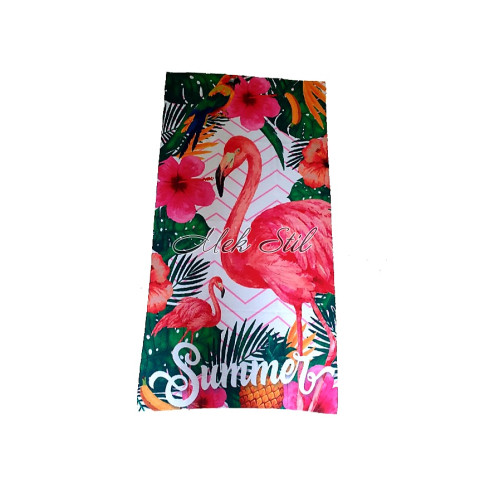 Плажна кърпа 3D - Фламинго розово